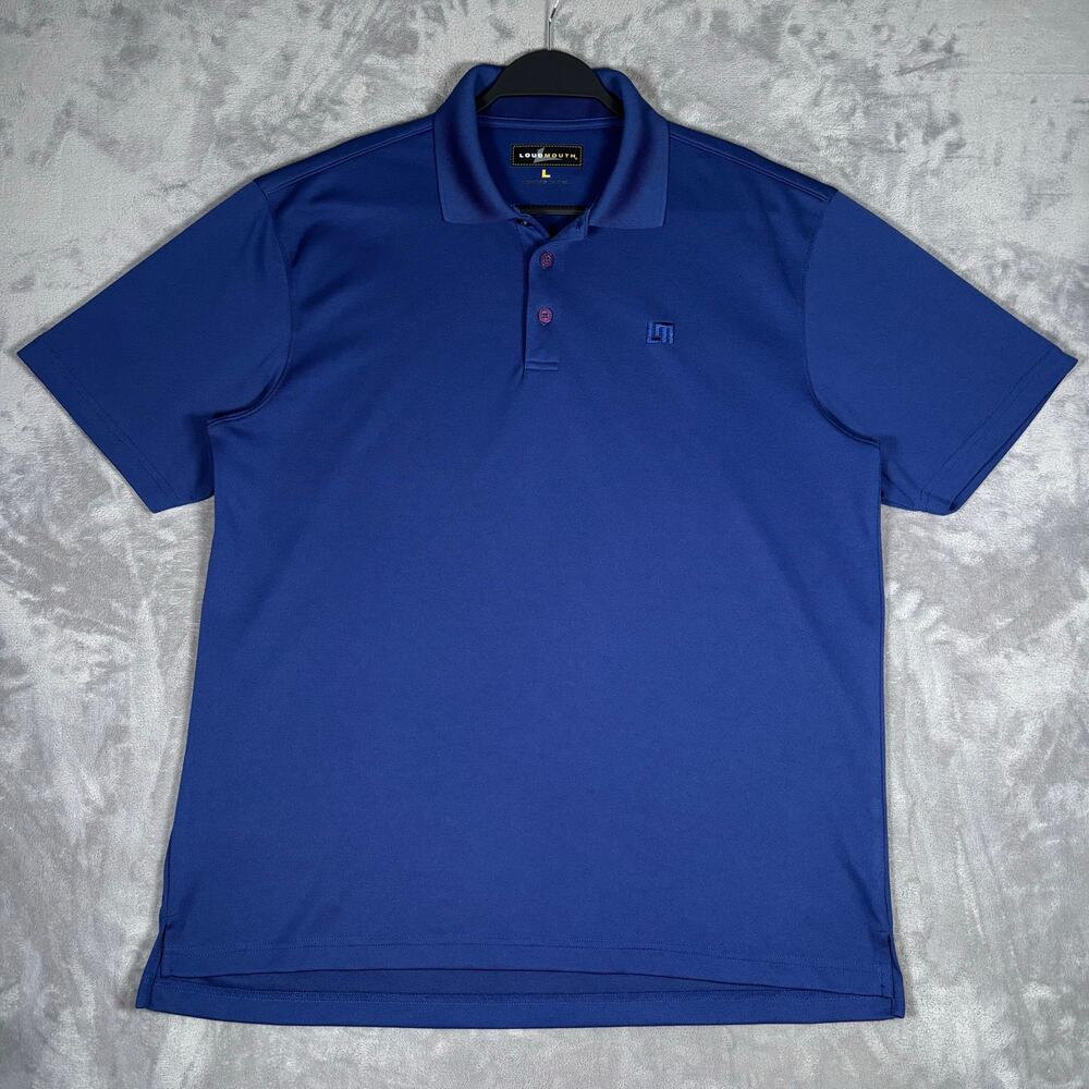 Loudmouth Golf Polo Shirt Men’s Large Blue Performance Short Sleeve